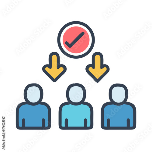 Delegation diagram showing confirmation leading to task distribution
