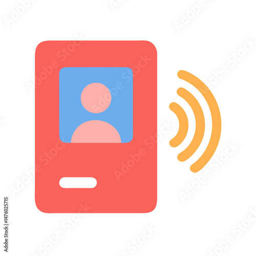 NFC ID Card Icon Communicating Wirelessly on Black Background