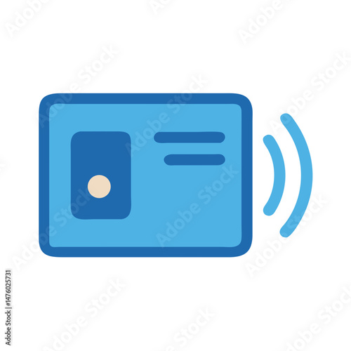 Stylized contactless payment card icon on black background