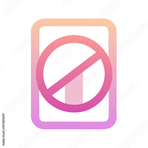 Prohibited access icon with peach and magenta gradient