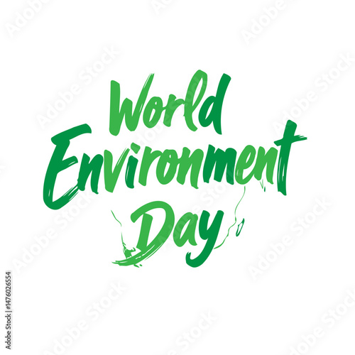 Vibrant lettering celebrates world environment day with brushstroke effect