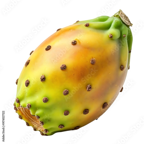 Vibrant Prickly Pear Cactus Fruit Isolated on Transparent Background, Shows Vivid Colors and Texture, Detailed Close-up View, Botanical Study,  Exotic Fruit, with Transparent Background Theme photo