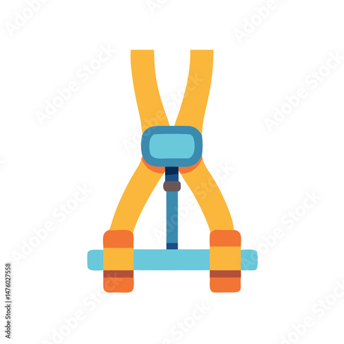 Flat vector graphic of a safety harness equipment icon