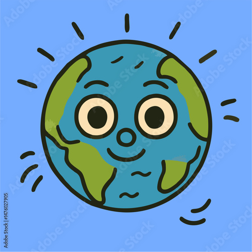 smiling earth vector