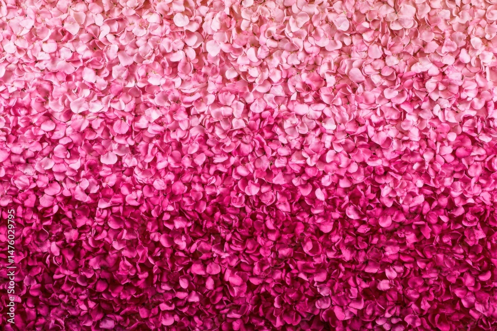 Obraz premium Rose Petal Cascade in Ombre Pink - Floral Backdrop, Romantic Texture, Wedding Decor, Valentine's Day, Overhead Shot