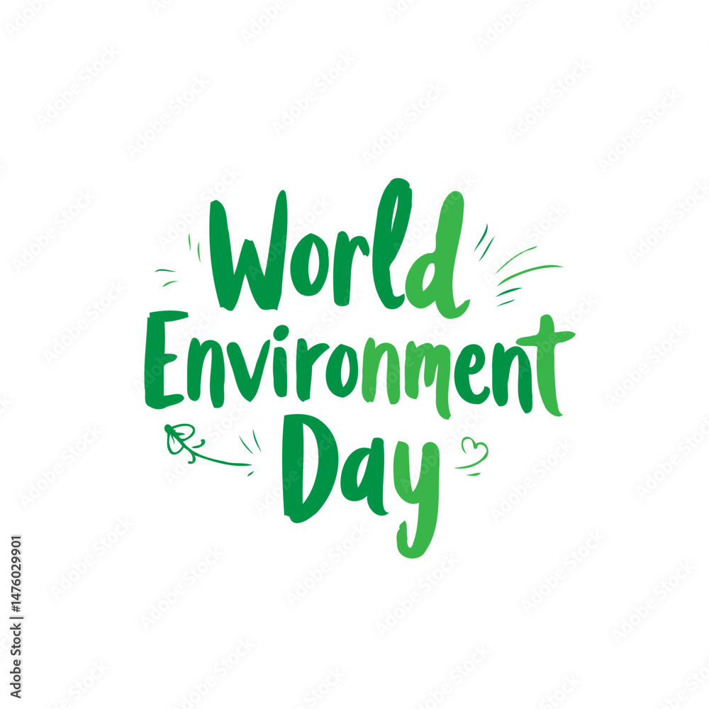 Fototapeta premium Celebrating world environment day with a hand-drawn green lettering design
