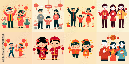 collection of people celebrating Chinese new year