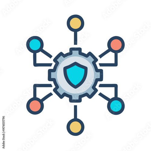 Shielded network security data management with connection nodes illustration