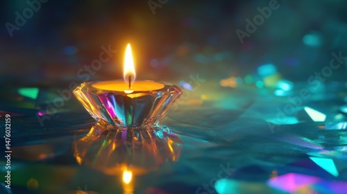 Candle flame ethereal light