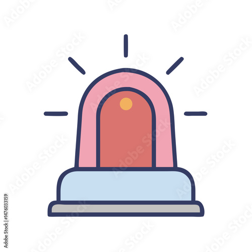 Isolated pink emergency flasher illustration on black background stock image
