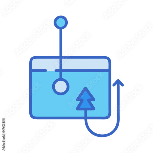 Phishing attack vector with arrow pointing towards webpage window