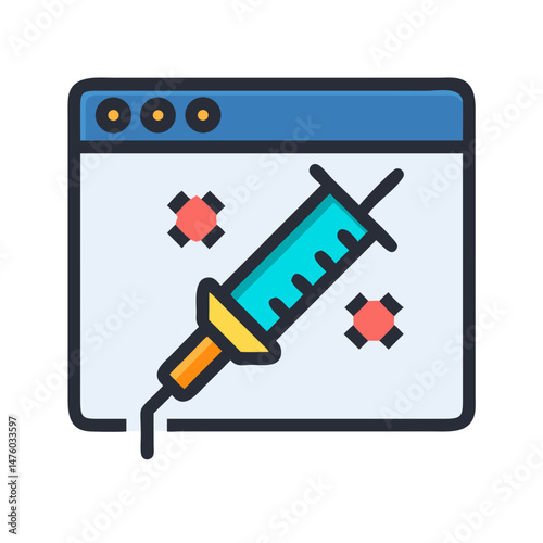 Website vaccination against viruses concept vector isolated illustration