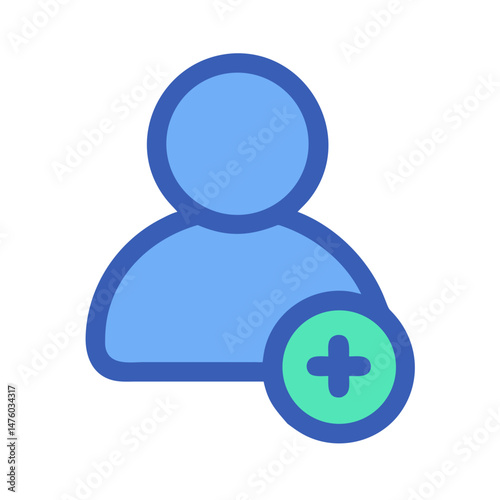 Add user icon with plus sign on black background
