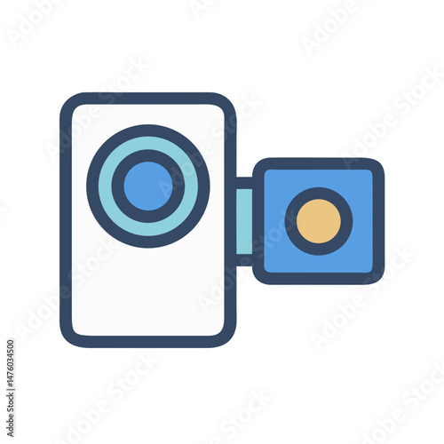 Modern camcorder icon illustration on a black background