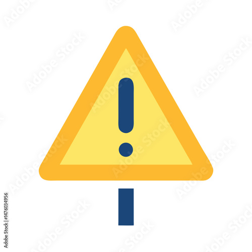Stylized Warning Sign Icon with Exclamation Point Symbol