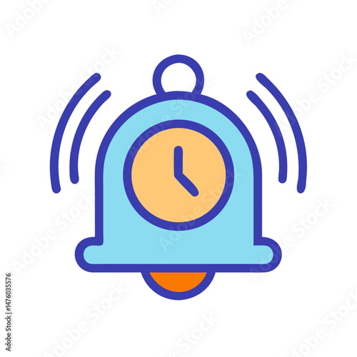 Alarm clock ringing in modern flat vector design style