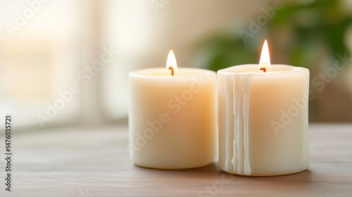 Wallpaper Mural Two burning candles on a table Torontodigital.ca