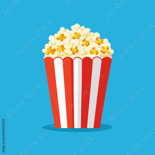 Red and White Striped Popcorn Bucket, Movie Snack