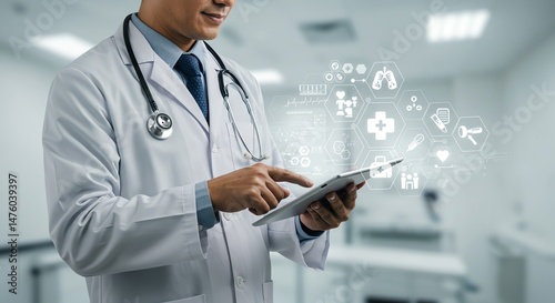 Wallpaper Mural Doctor Using Tablet in Hospital Torontodigital.ca