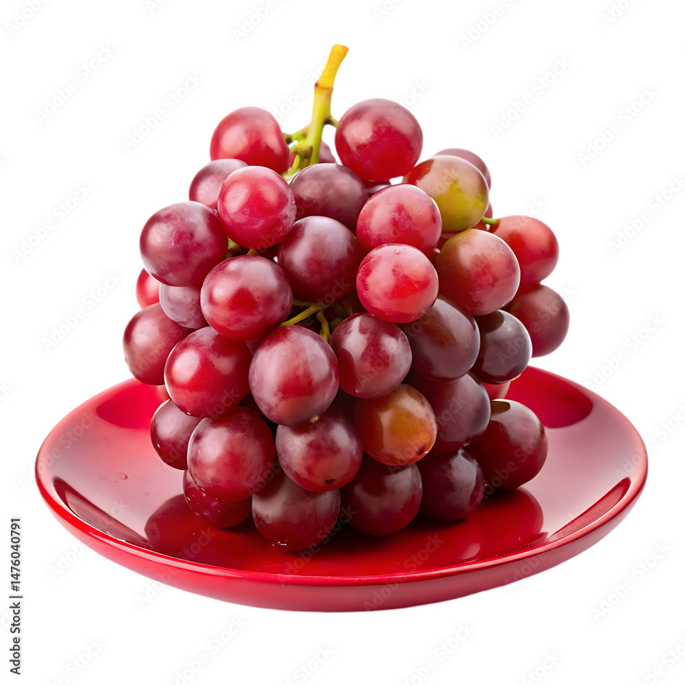 Fototapeta premium Fresh Red Grapes on a Red Dish