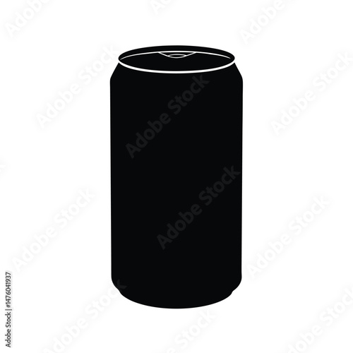 Soda Can Silhouette on White Background