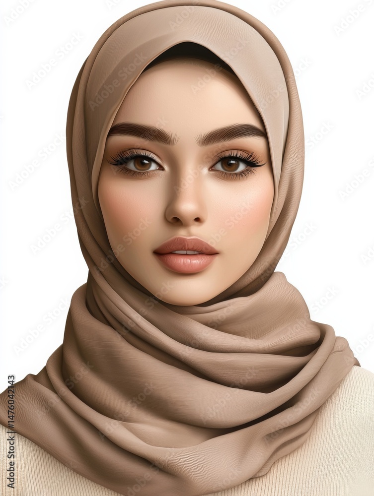 Portrait of a Young Southeast Asian Woman with Hijab