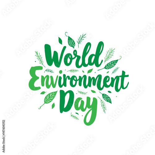 Celebratory World Environment Day vector design with a leafy green theme