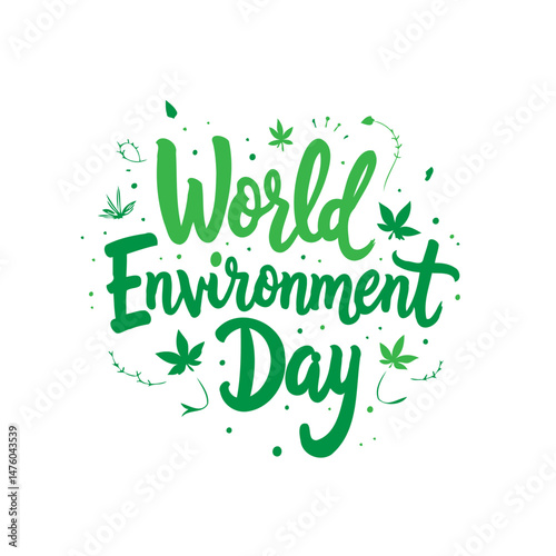 Celebrating Global Sustainability: Green Typographic Design for Environment Day