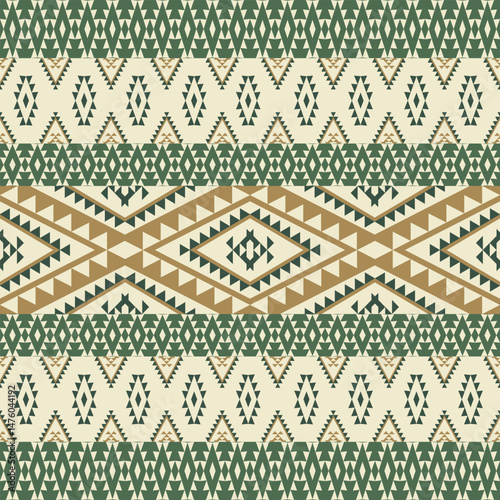 Intricate Tribal Textile Design with Geometric Diamond Motifs