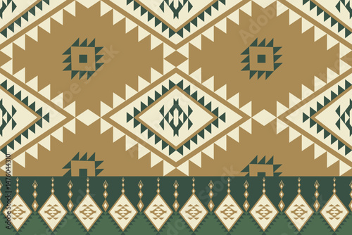 Intricate Tribal Textile Design with Geometric Diamond Motifs
