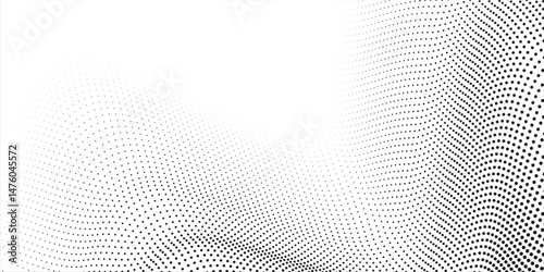 fun beautiful black and white shadow halftones retro pop art funky urban colorful comic book. Dotted halftone gradient texture. Vanishing polka dot background. Repeating dots gradation pattern backgro