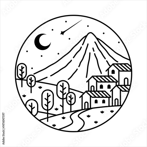 natural scenery in the frame illustration
