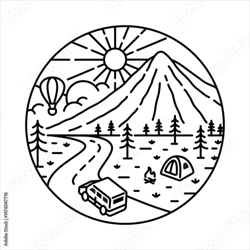 natural scenery in the frame illustration