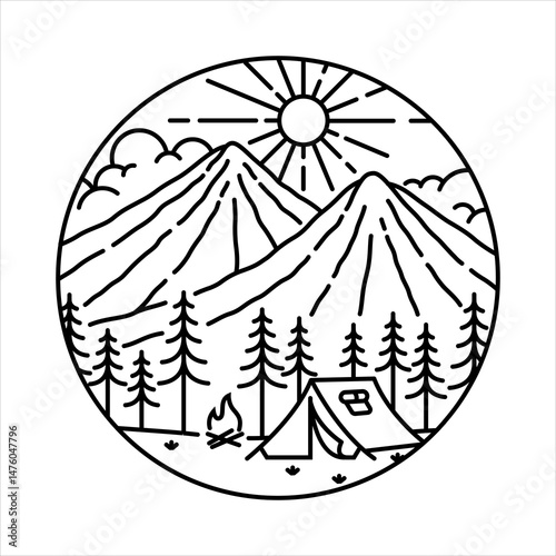natural scenery in the frame illustration