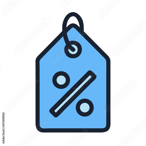 Price tag with percentage symbol on black background illustration