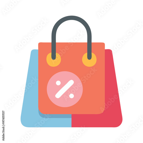Colorful shopping bags illustration indicating sale or discount event