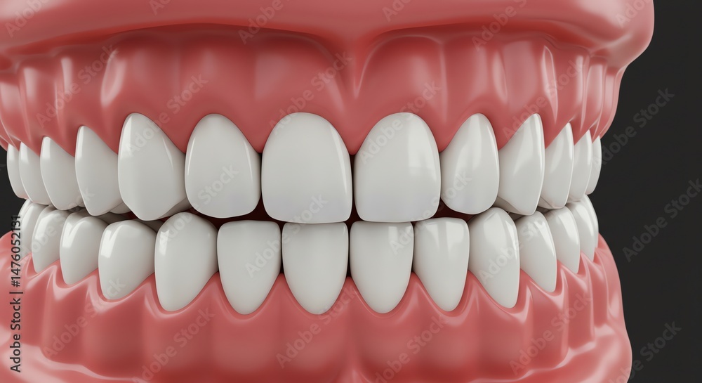 Obraz premium Dentures with White Teeth Prosthetics