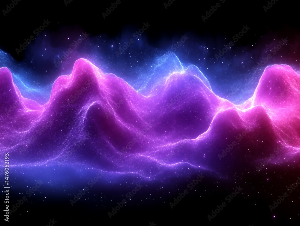 Obraz premium Abstract Purple and Blue Mountain Range