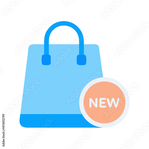 New arrival shopping bag on black background illustration