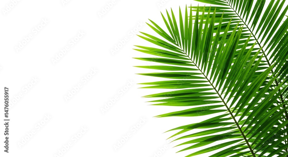 Fototapeta premium Palm Leaf on White Background