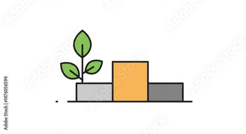 Sustainable Growth: A Visual Representation of Incremental Progress and Environmental Awareness