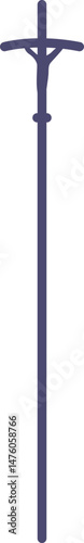 Bishop or abbot staff vector illustration