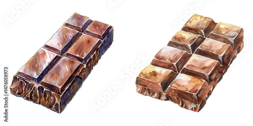 chocolate bar watercolor vector illustration