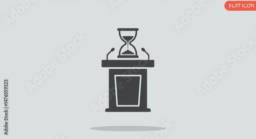 Time-Constrained Public Speaking: A Podium with Hourglass Icon