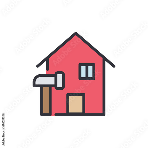Illustration Of A House Hit By A Hammer Revealing Issues Or Defects