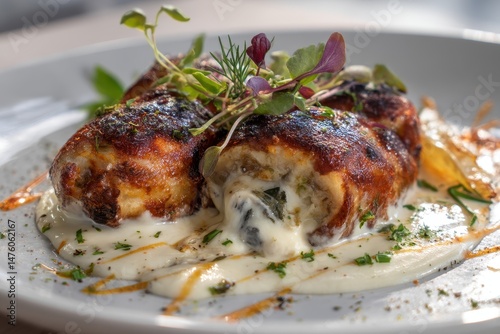 Fototapeta Naklejka Na Ścianę i Meble -  dish of traditional Lyon quenelle