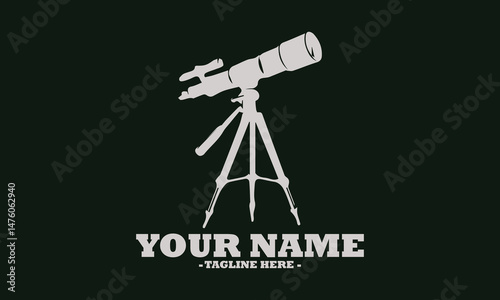 Teleskop icon. Teleskop illustration vector design and teleskop flat logo design icon