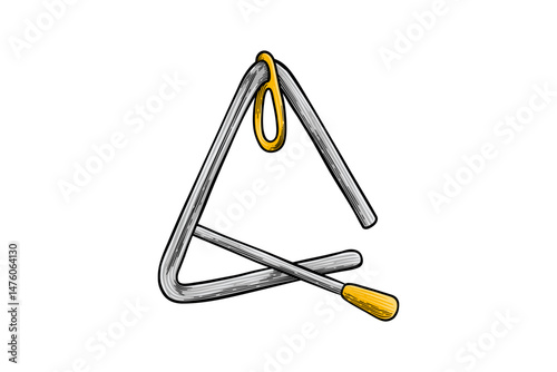 classic triangular bell illustration