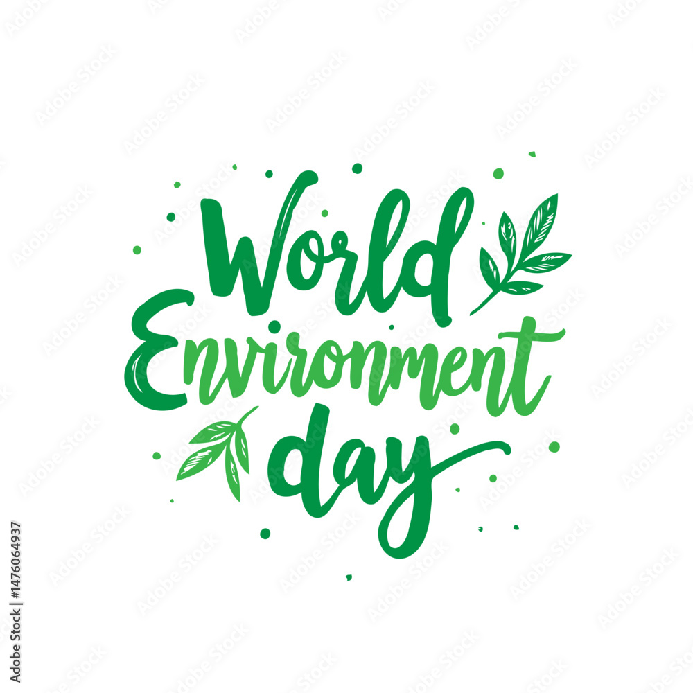 Obraz premium A Vibrant Declaration: World Environment Day Illustrated Calligraphic Design