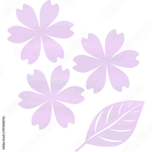Fototapeta Naklejka Na Ścianę i Meble -  Clip art image of beautiful watercolor pattern flowers and leaves icon.
